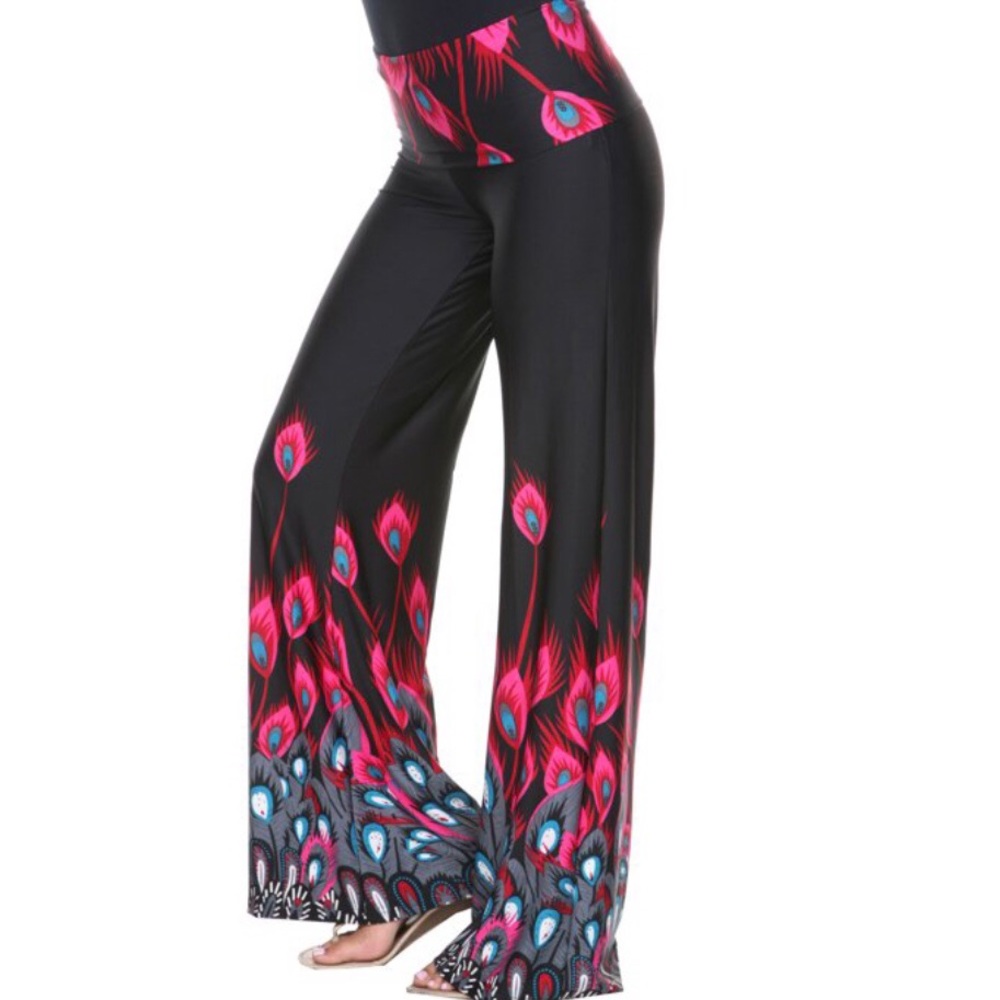 Peacock feather print lounge pants sz 3X